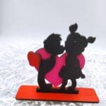 Ξύλινο διακοσμητικό -Ζευγάρι  με καρδιά