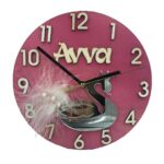 Ξύλινο ρολόι με κύκνο plexiglass