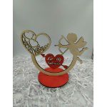 Ξύλινο διακοσμητικό-Αγγελάκι με καρδιά