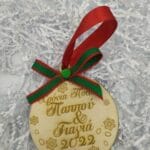 Χειροποίητο ξύλινο στολίδι μπάλα"Παππού γιαγιά"