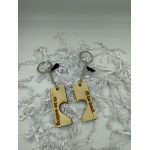 Ξύλινο Μπρελόκ διπλό για ζευγάρι " I'll be back "