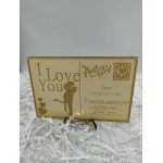 Post card 'I love you' με επιτραπέζια βαση