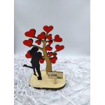 Ξύλινο διακοσμητικό-Ζευγαράκι με καρδούλες