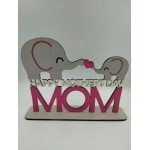 Ξύλινο διακοσμητικό- mom ελεφαντάκια