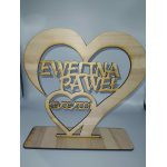 Χειροποίητη Ξύλινη καρδιά με ονομα και ημερομηνια