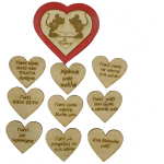 Ξύλινο κουτί με καρδιές επετείου