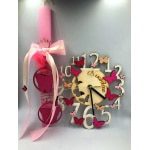 Σετ Λαμπάδα με ρολόι με πεταλούδες και σκουλαρίκια