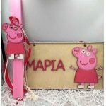 Σετ Λαμπάδα γουρουνάκι με κρεμαστή ταμπέλα