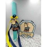 Σετ Λαμπάδα Pow Patrol με κρεμαστή ταμπέλα