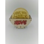 Σουπλά με Ξύλινη βάση του αγιού βαλεντίνου