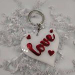 Μπρελόκ απο λευκη καρδια love