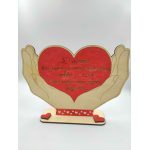 Ξύλινο διακοσμητικό - καρδιά με χέρια
