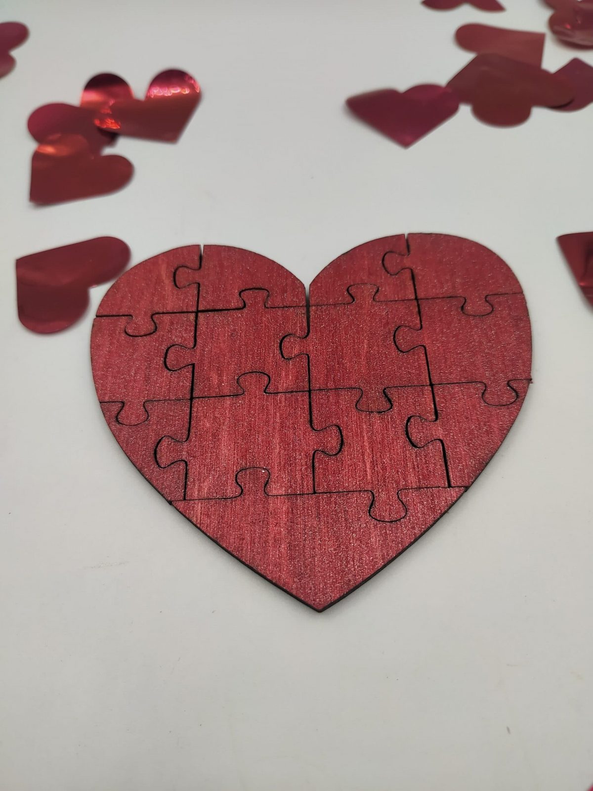 Ξύλινη καρδιά με παζλ και διαφανές Plexiglass - Image 4
