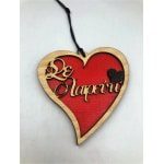 Ξύλινη κρεμαστή καρδία "Σε λατρεύω"