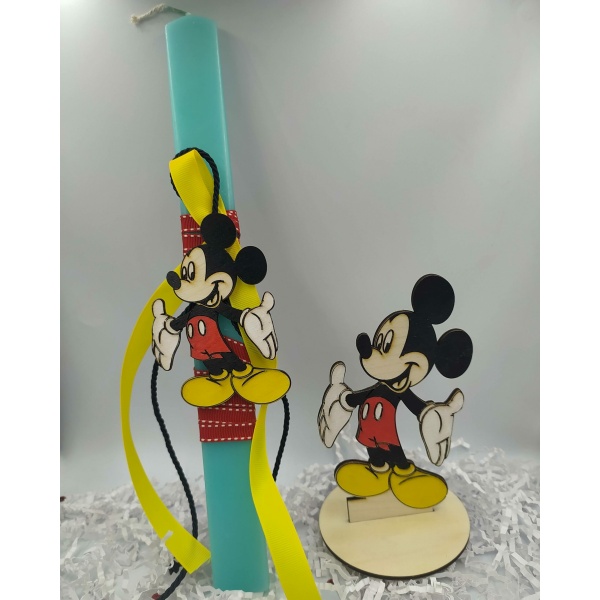 Λαμπάδα Mickey-Minnie με επιτραπέζια φιγούρα Λαμπάδες woodworld