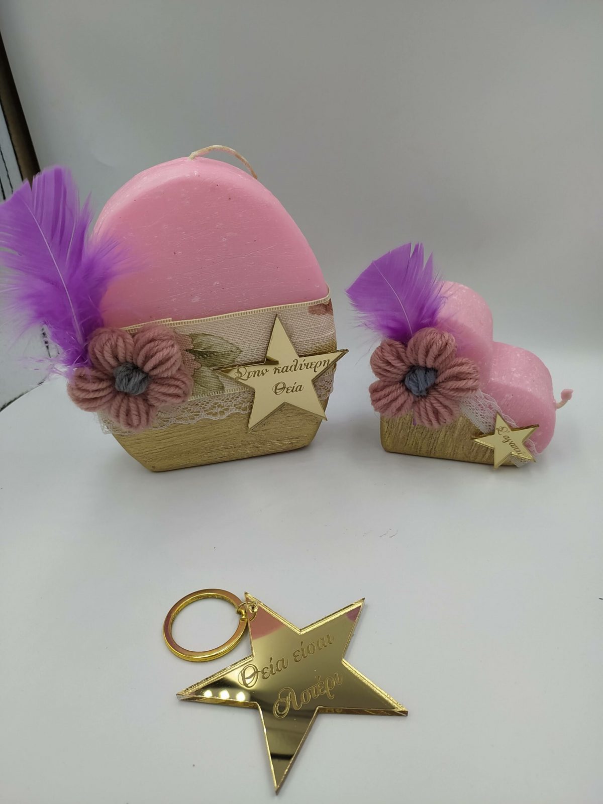 Σετ αρωματικά κεριά Ρόζ χρώμα - Image 1