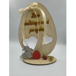 Ξύλινο επιτραπέζιο "Αυγό στην καλύτερη νονά ''