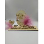 Ξύλινο επιτραπέζιο "κουνελάκι καλό Πάσχα νονά''