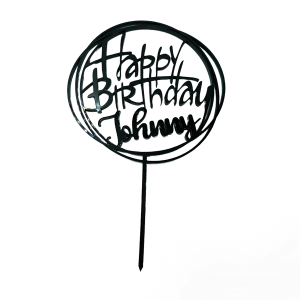 Cake topper “Happy birthday Στρογγυλό” Cake Topper woodworld