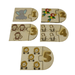 Ξύλινο πάζλ αριθμοί με ζωάκια