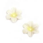 Λουλούδια από υφάσμα για διακόσμηση χρώμα κρεμ  -10 Τεμάχια