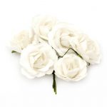 Τριαντάφυλλα σγουρά  λευκά -6 τεμάχια