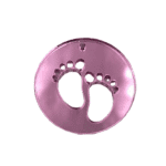 Διακοσμητικό  plexi στρογγυλό πατουσάκια ρόζ