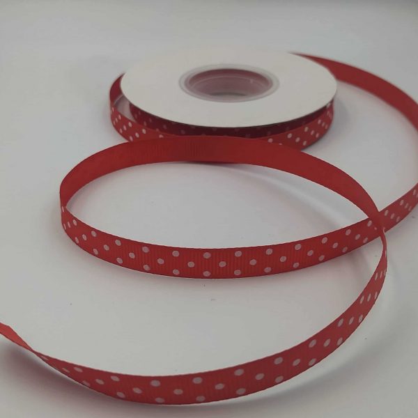 Κορδέλα Γκρο Πουά-Κόκκινο