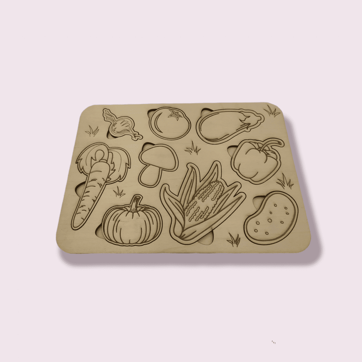 Εκπαιδευτικό Ξύλινο πάζλ με λαχανικά - Image 2