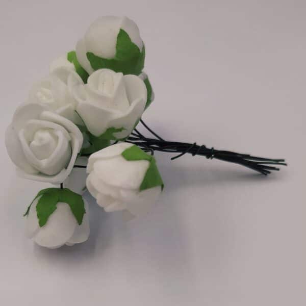 Τριαντάφυλλα 15 mm λευκά -10 τεμάχια Υλικά Διακόσμησης woodworld