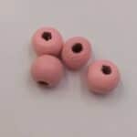 Ξύλινη Χάντρα Μπίλια Στρογγυλή ρόζ