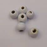 Ξύλινη Χάντρα Μπίλια Στρογγυλή λευκή