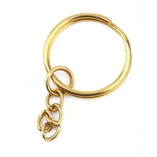 Κρίκος μπρελόκ με αλυσίδα χρυσα (10τεμ) Μπρελόκ-Κρίκοι woodworld