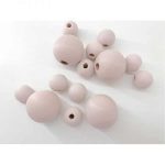 Ξύλινη χάντρα 1,5cm σε χρώμα Ρόζ