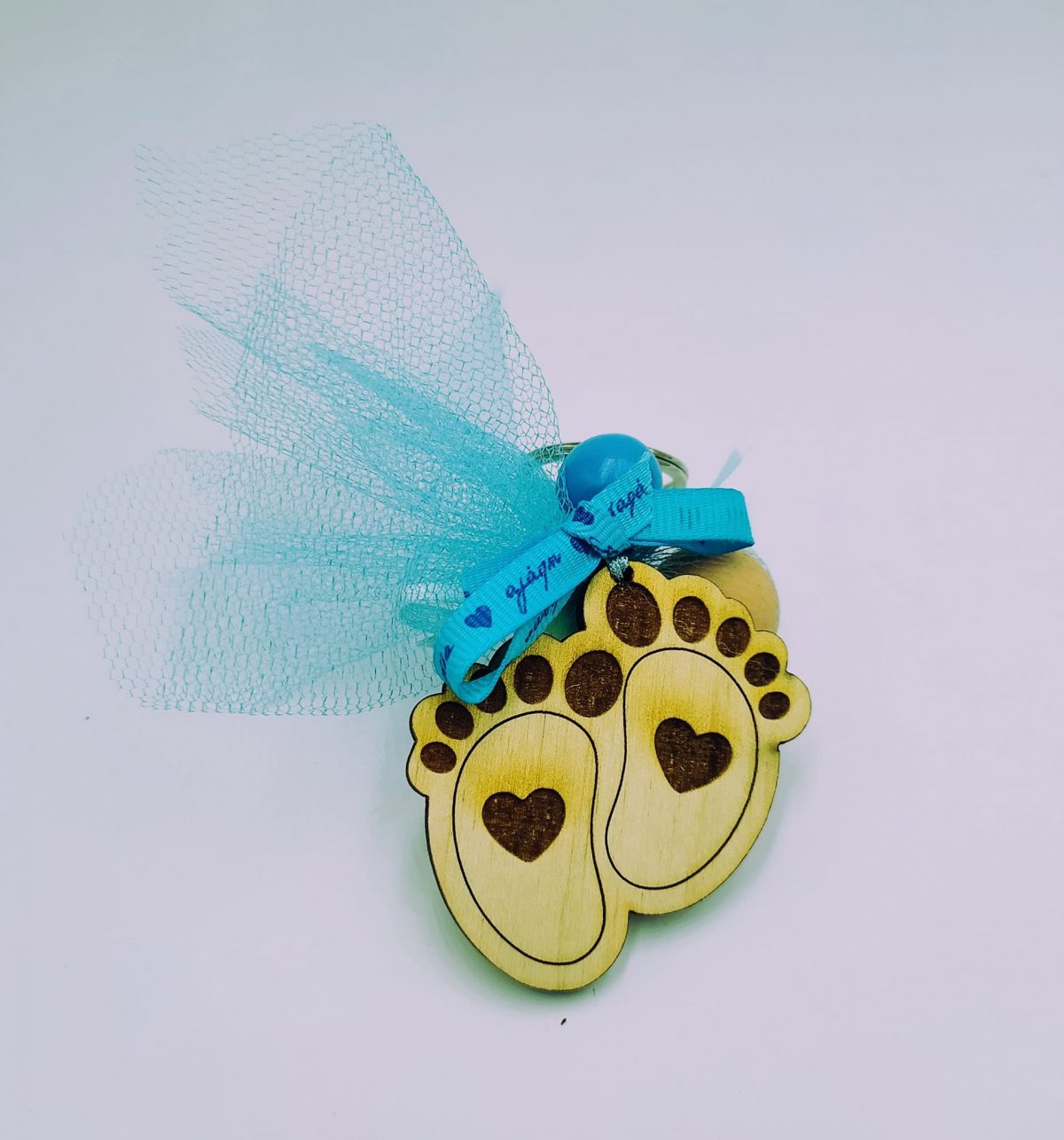 289019675_430434452264312_8115390023899212916_n Κέρασμα γέννας μπρελόκ πατουσάκι ξύλινο - Image 1