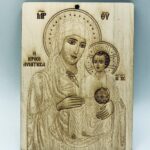 Χειροποίητη Ξύλινη εικόνα με την Παναγία Ιεροσολυμίτισσα