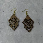 Χειροποίητα ξύλινα κρεμαστά σκουλαρίκια