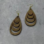 Χειροποίητα ξύλινα κρεμαστά σκουλαρίκια