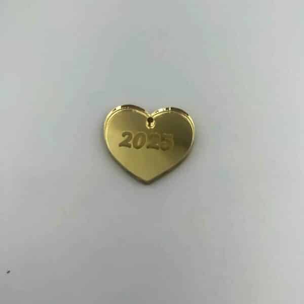 Καρδιά 2023 plexiglass χρυσό Υλικά για γούρια woodworld