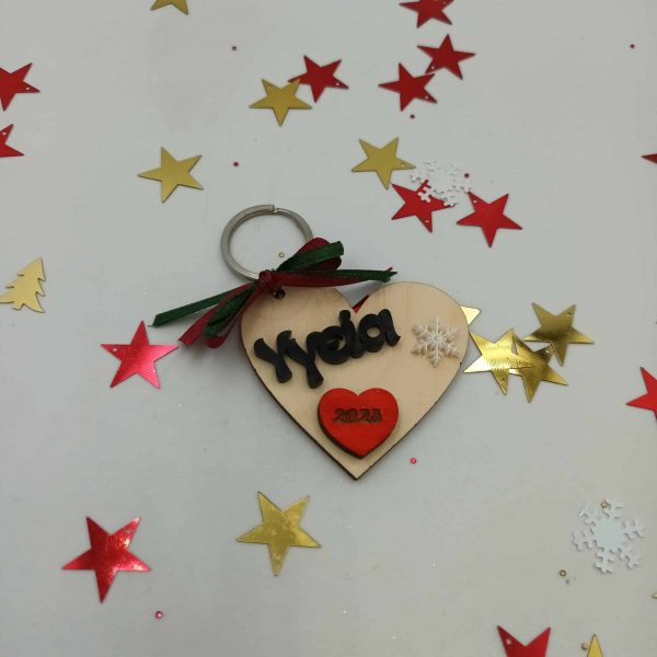 Χειροποίητο γούρι καρδιά με κρίκο