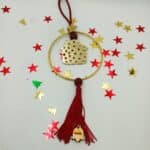 Χειροποίητο γούρι με μεταλλικό κρίκο με σπίτι