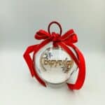 Μπάλα στολίδι -Με χιονονιφάδες με όνομα επιλογής