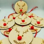 Χειροποίητο ξύλινο στολίδι Ρούντολφ