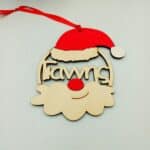 Χειροποίητο ξύλινο στολίδι Άγιος Βασίλης