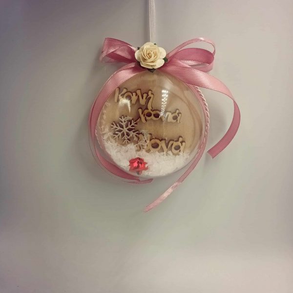 Χειροποίητο plexiglass μπάλα στολίδι για την νονά