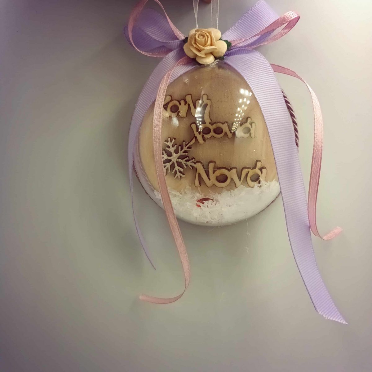 Χειροποίητο plexiglass μπάλα στολίδι για την νονά - Image 1