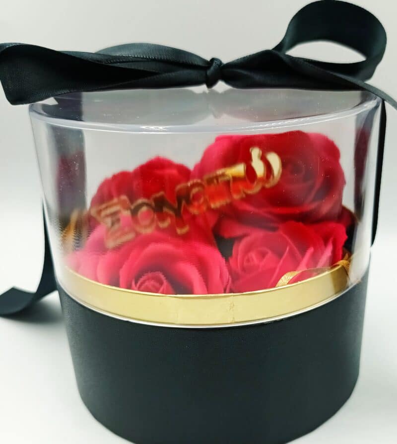 Κουτί με αρωματικά  soap rose μαύρο Αγίου Βαλεντίνου woodworld