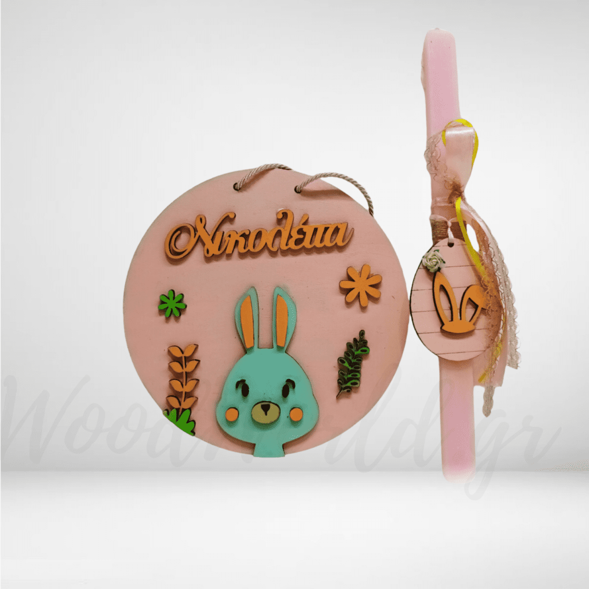 Σετ Λαμπάδα για κορίτσι με καδράκι με όνομα - Image 1