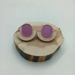 Χειροποίητα ξύλινα σκουλαρίκια ρόζ