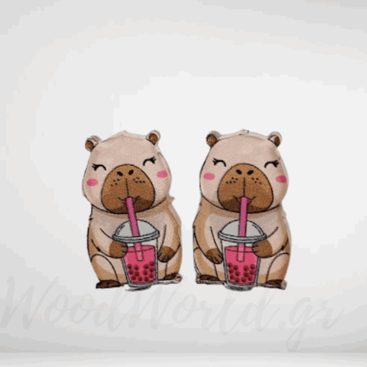 WoodWorld.gr (99) Σκουλαρίκια plexiglass capybara - Image 1